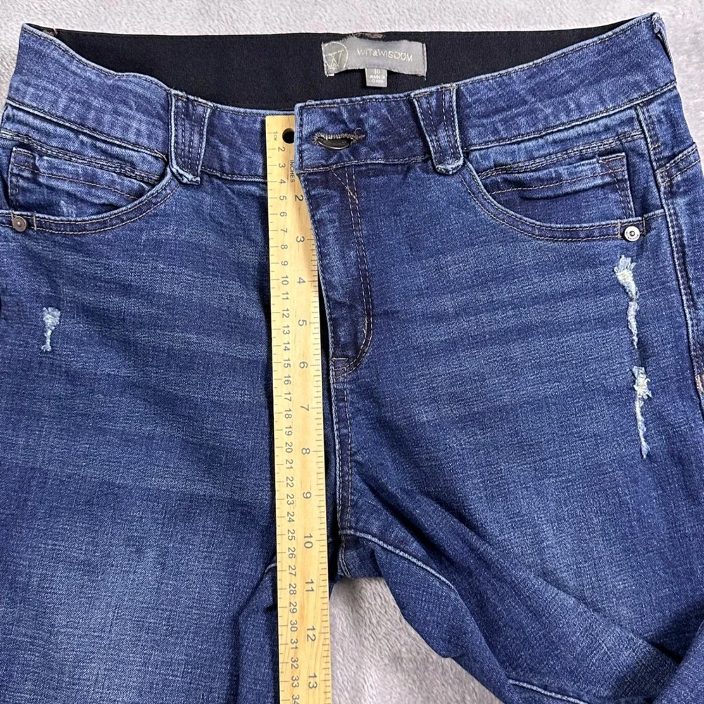 Wit & Wisdom Ab-solution Blue Cropped Flare Distressed‎ Jeans Size 10 W31